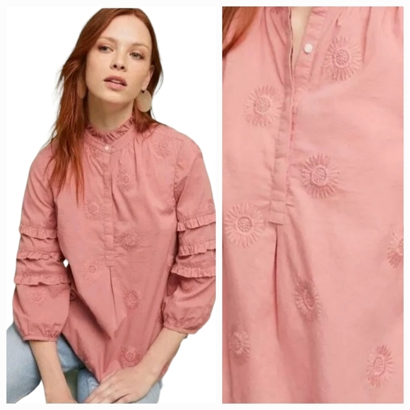 Isabella Sinclair Sunflower Embroidered Shirt - Picture 1 of 8